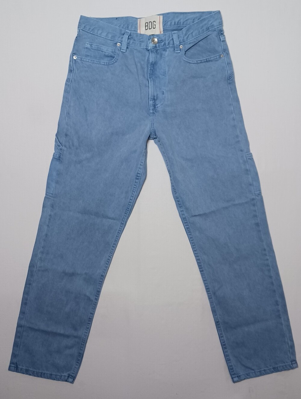 BDG Urban Outfitters Mens Straight Utility Carpenter Jeans 29X30 Light Blue Wash